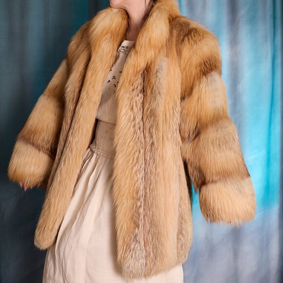 Amazing Red Fox Fur Coat Vintage 80's - Picture 9 of 13